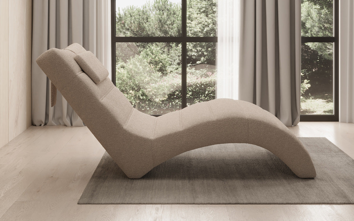 Chaise longue Designer Relax Leon en Bouclé