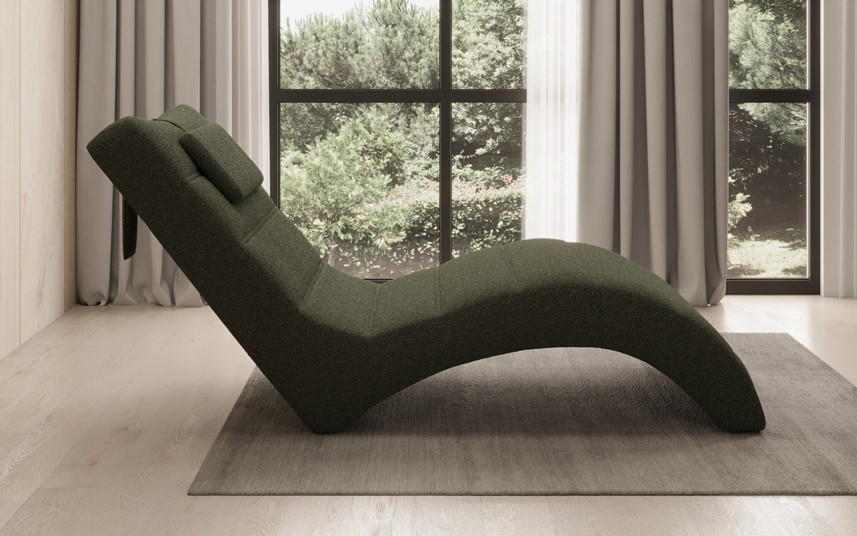 Chaise longue Designer Relax Leon en Bouclé