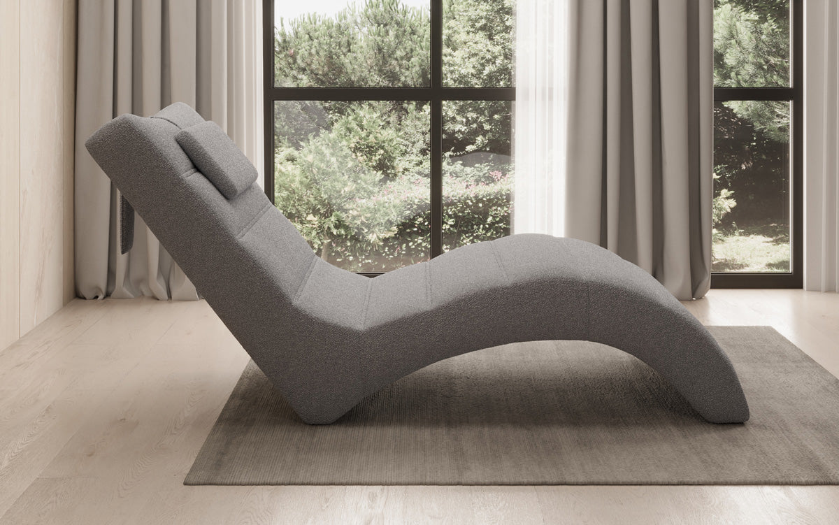 Chaise longue Designer Relax Leon en Bouclé