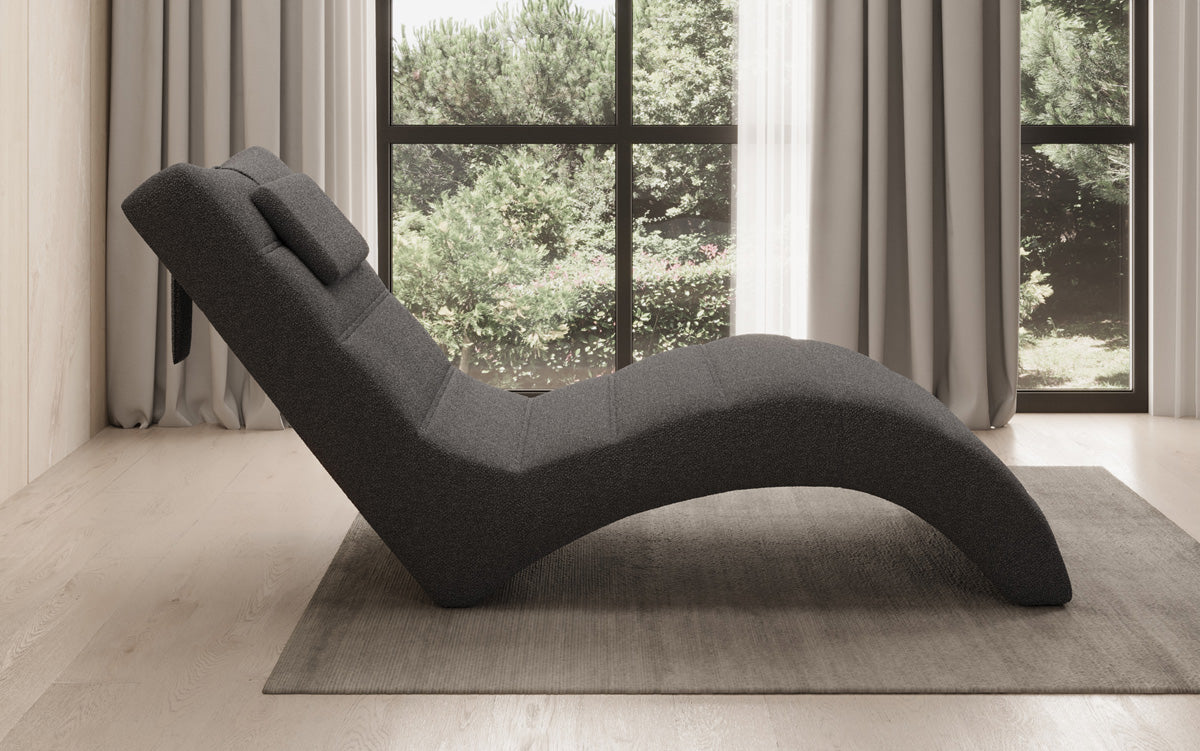 Chaise longue Designer Relax Leon en Bouclé