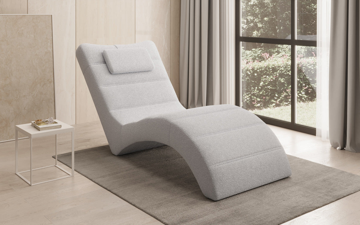 Chaise longue Designer Relax Leon en Bouclé