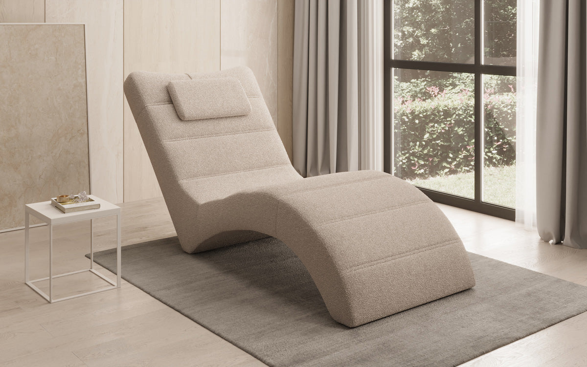 Chaise longue Designer Relax Leon en Bouclé