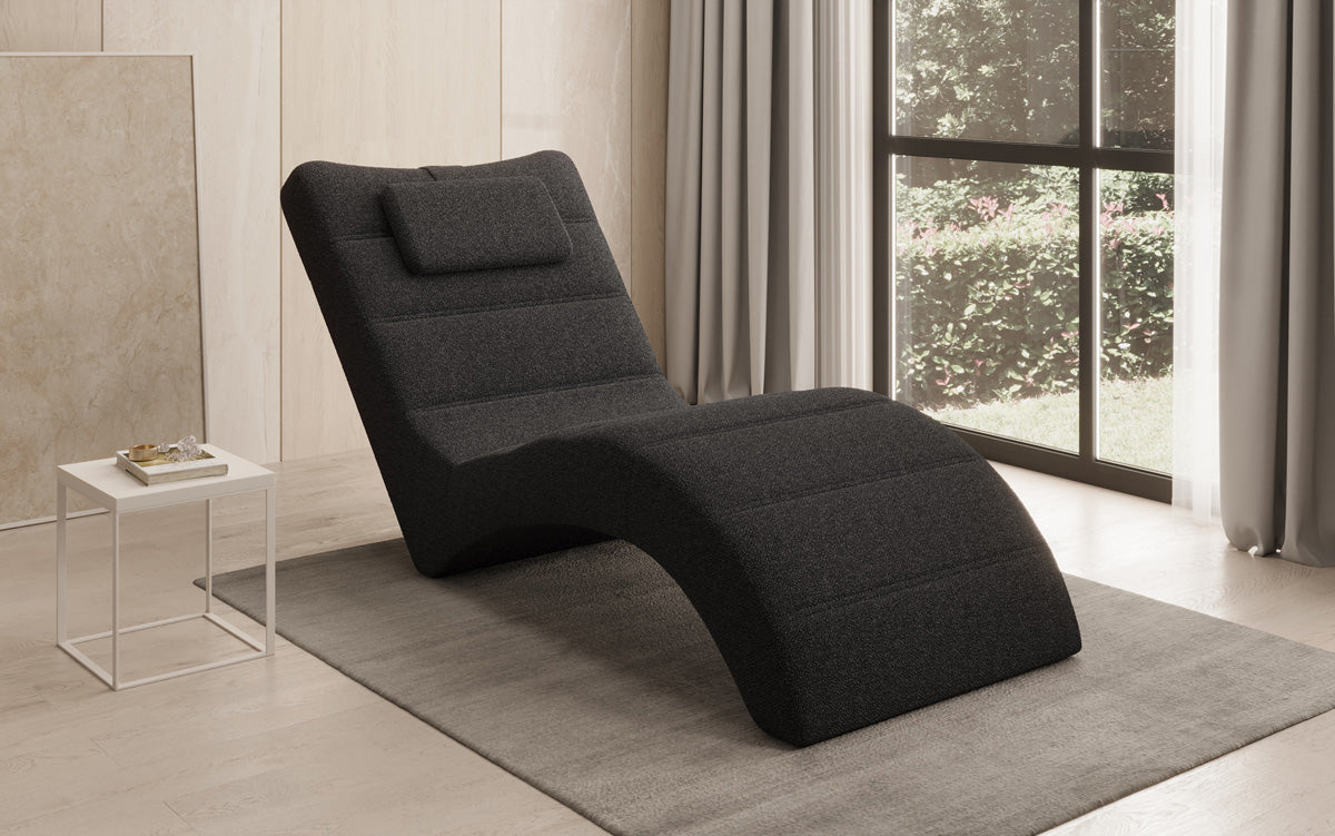 Chaise longue Designer Relax Leon en Bouclé
