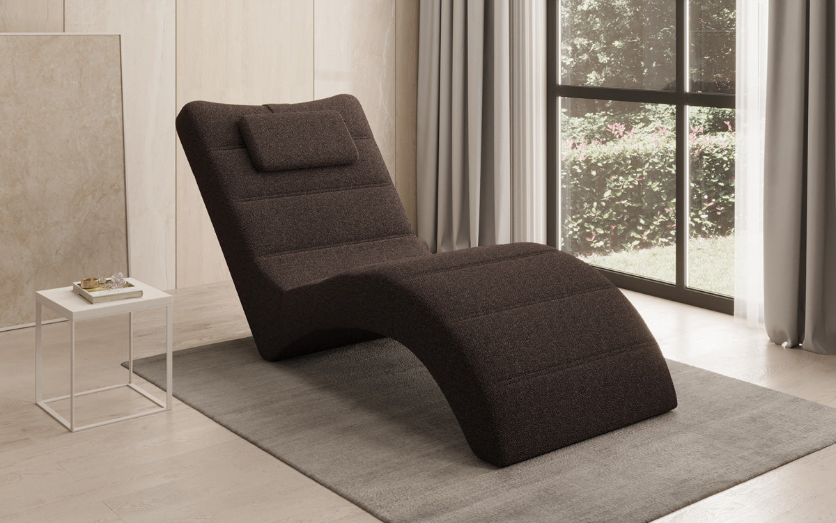 Chaise longue Designer Relax Leon en Bouclé