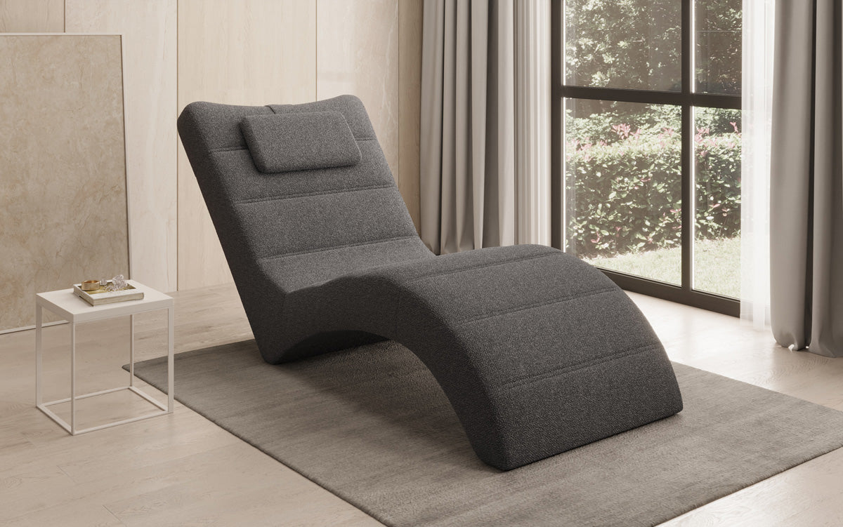Chaise longue Designer Relax Leon en Bouclé