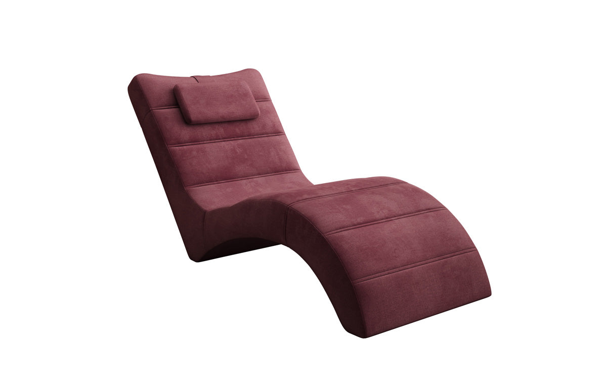 Chaise longue de designer Leon en Velours