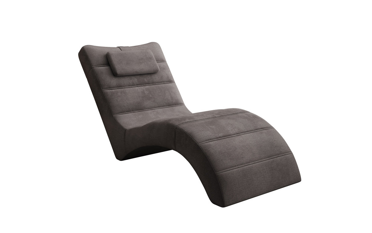 Chaise longue de designer Leon en Velours