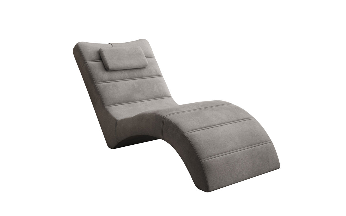 Chaise longue de designer Leon en Velours