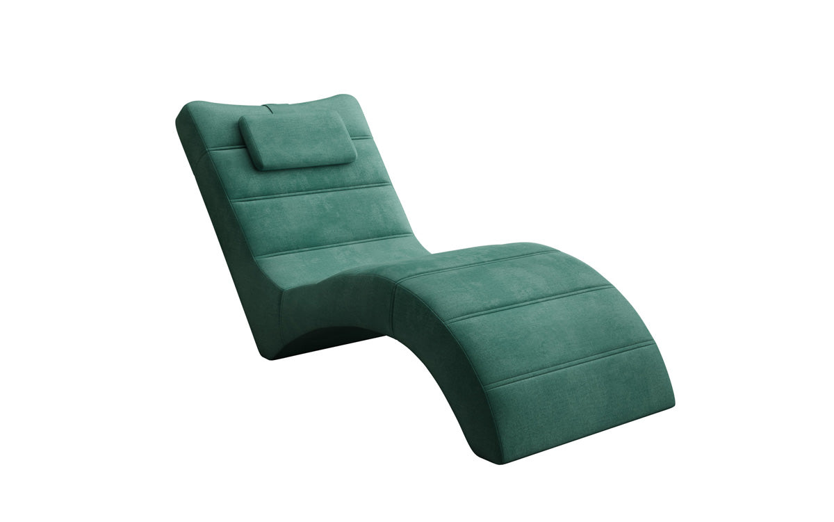 Chaise longue de designer Leon en Velours