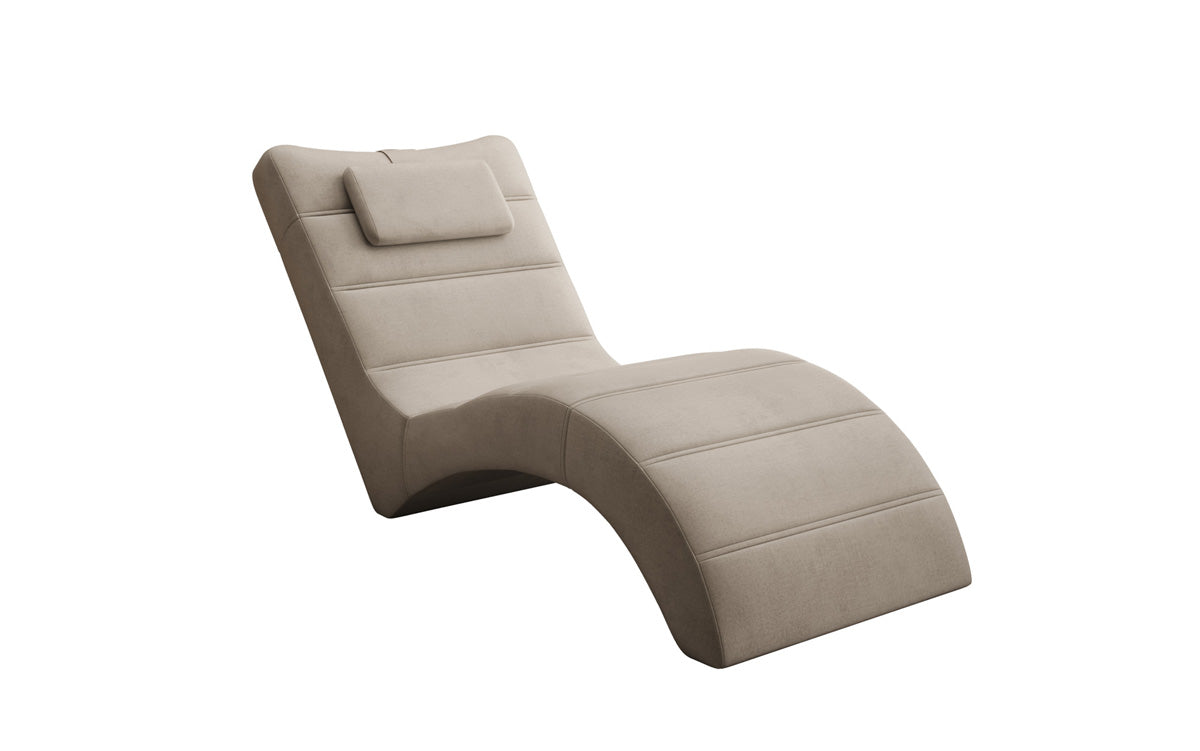 Chaise longue de designer Leon en Velours