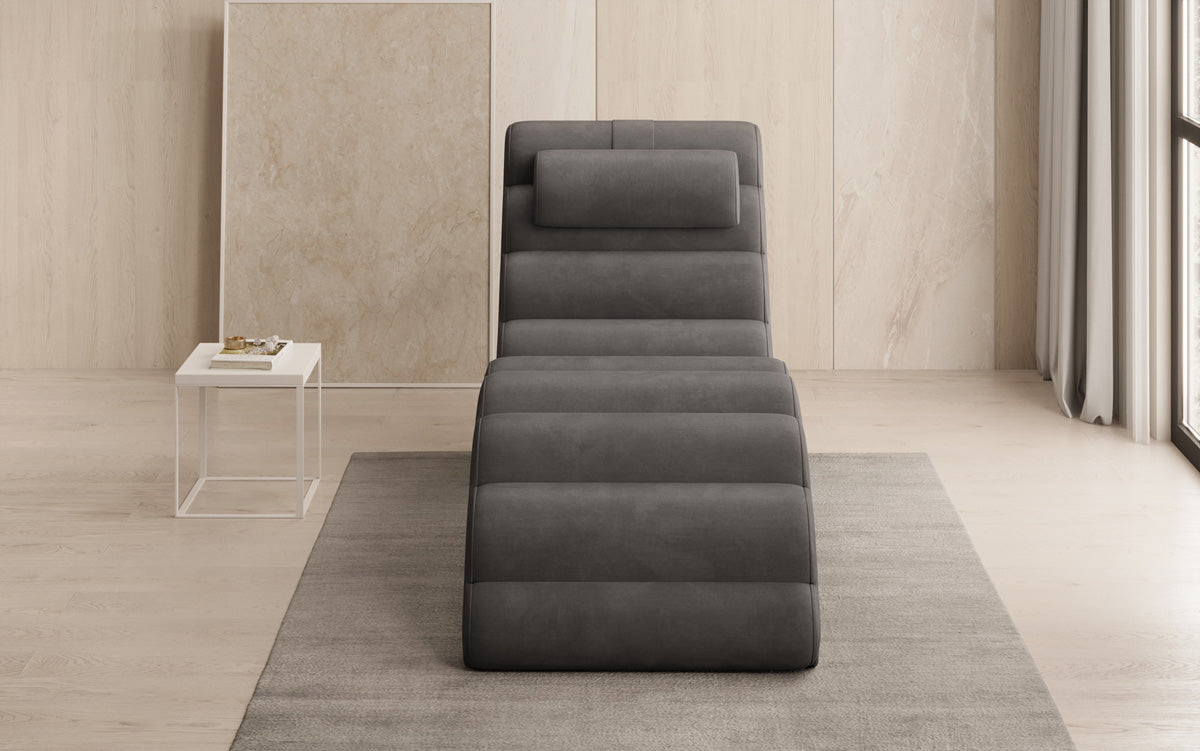Chaise longue de designer Malina en Velours