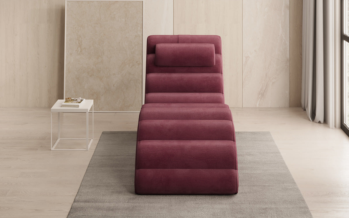 Chaise longue de designer Malina en Velours