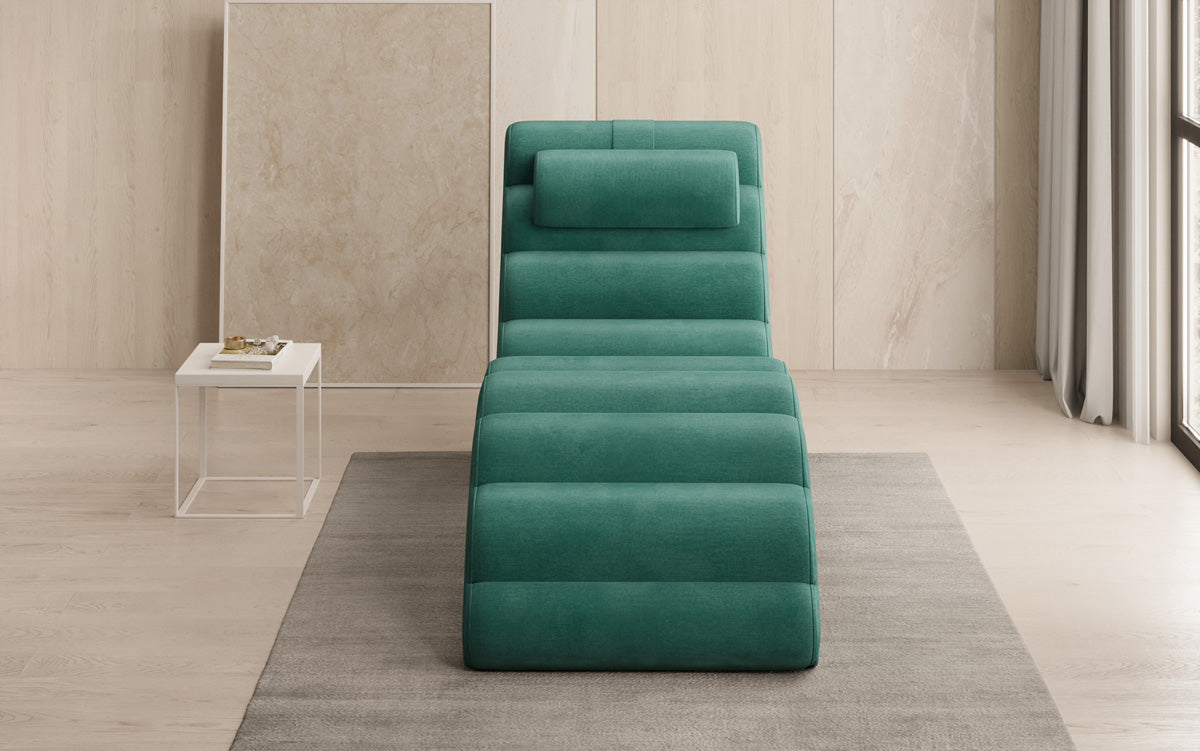Chaise longue de designer Malina en Velours