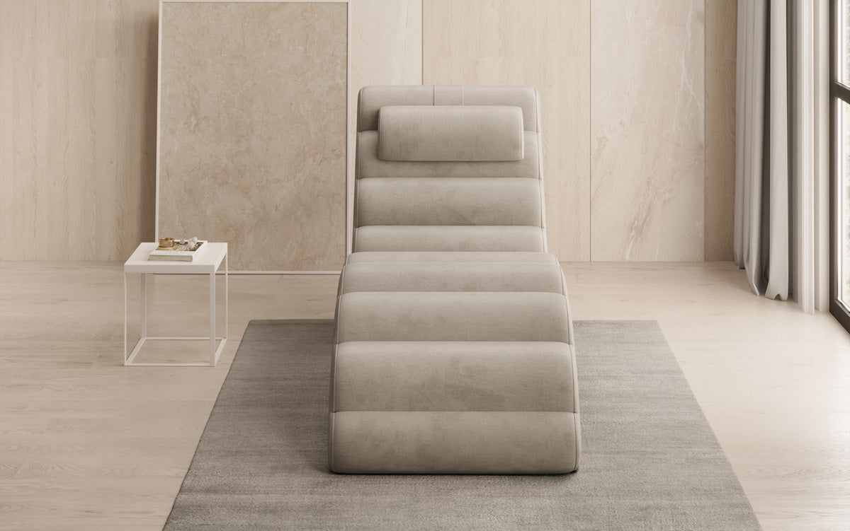 Chaise longue de designer Malina en Velours