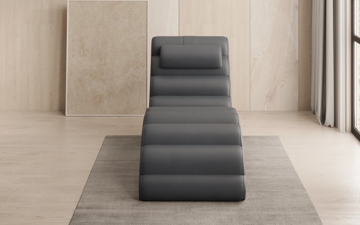 Chaise longue design Malina en cuir véritable
