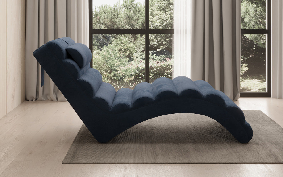 Chaise longue de designer Malina en Velours