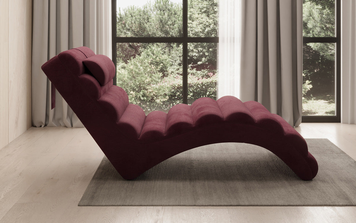 Chaise longue de designer Malina en Velours