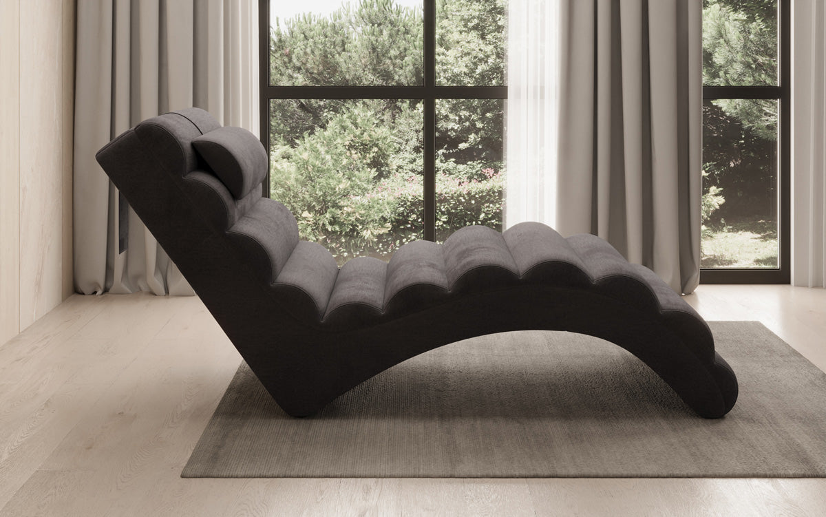 Chaise longue de designer Malina en Velours