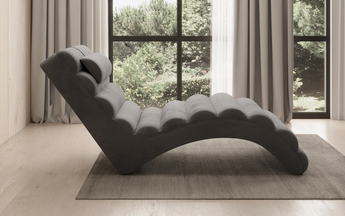 Chaise longue de designer Malina en Velours