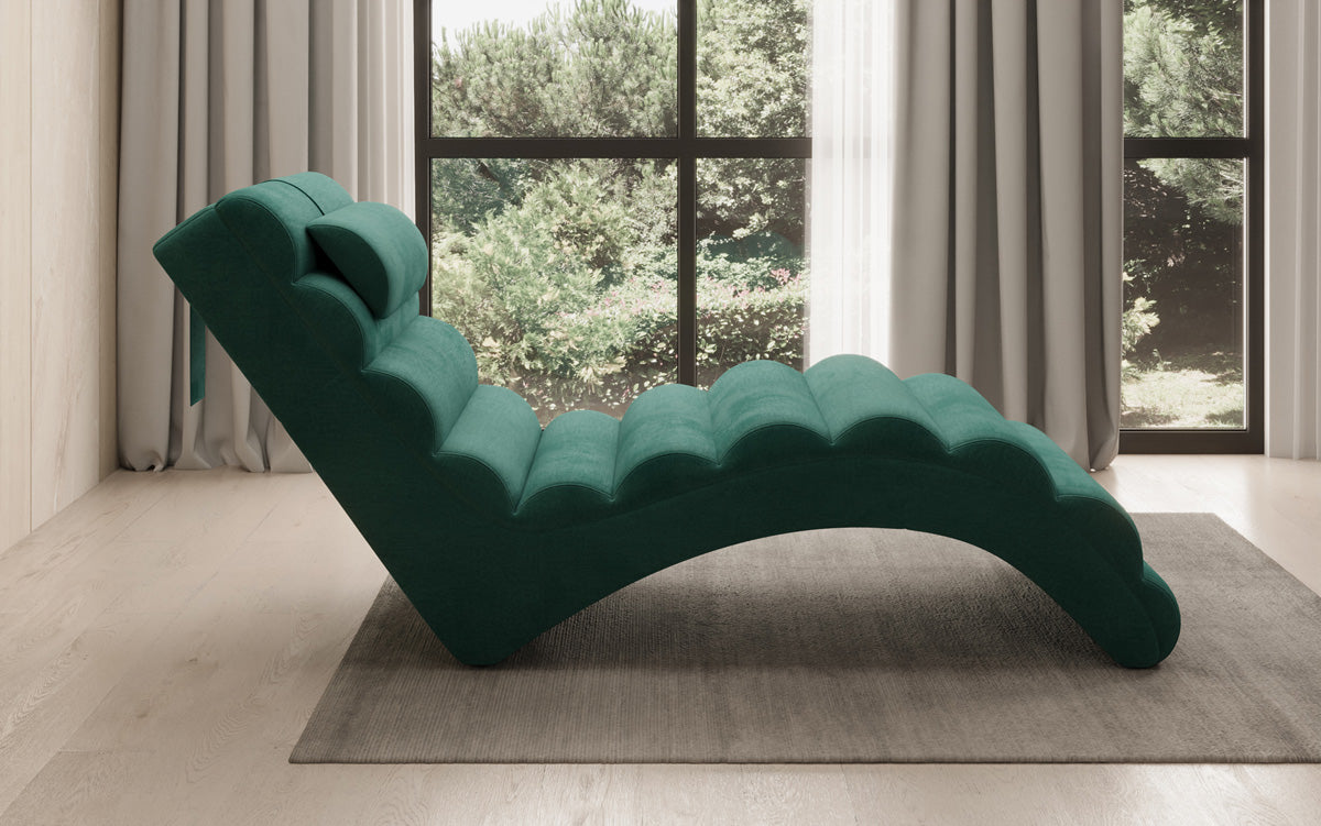 Chaise longue de designer Malina en Velours
