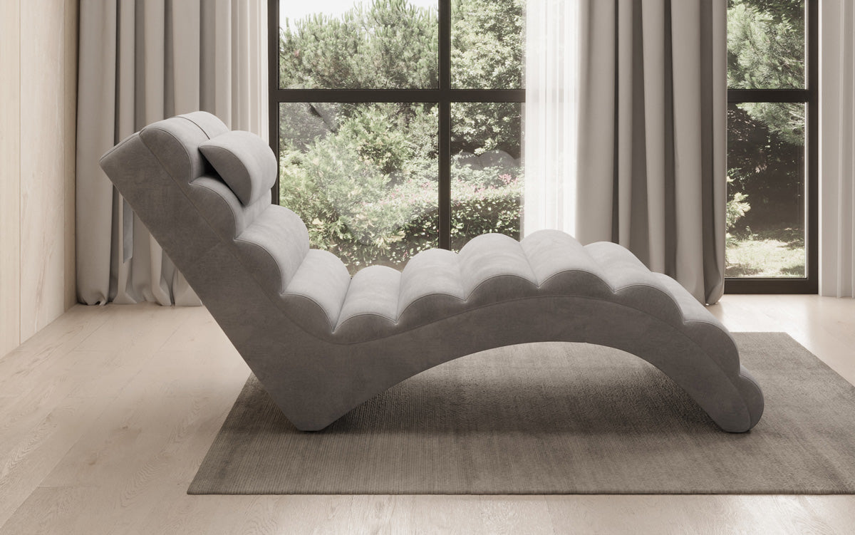 Chaise longue de designer Malina en Velours