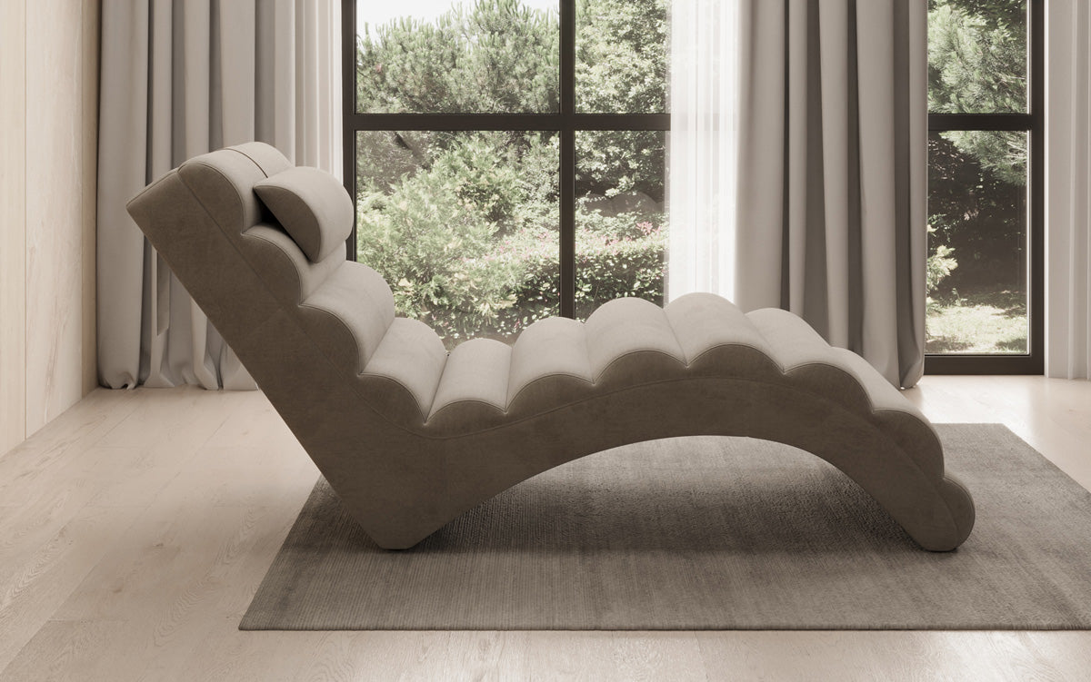 Chaise longue de designer Malina en Velours