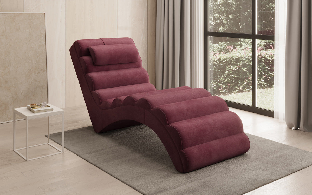 Chaise longue de designer Malina en Velours
