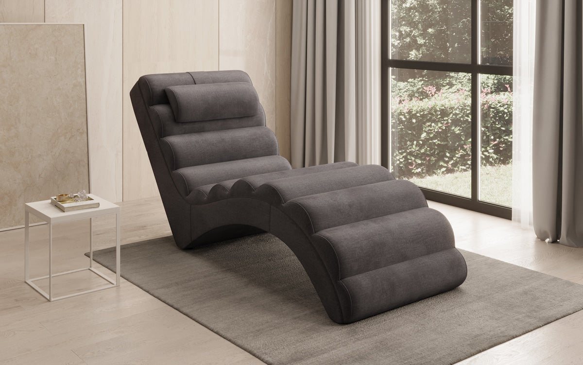 Chaise longue de designer Malina en Velours