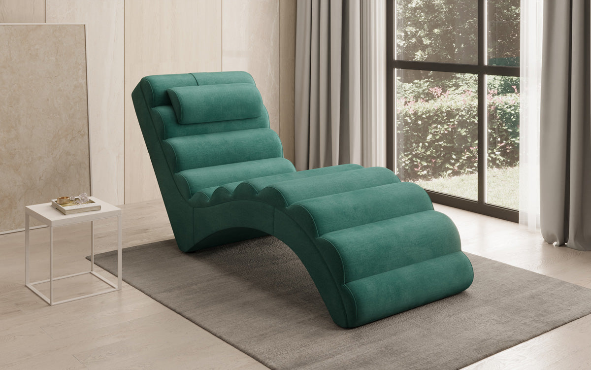 Chaise longue de designer Malina en Velours