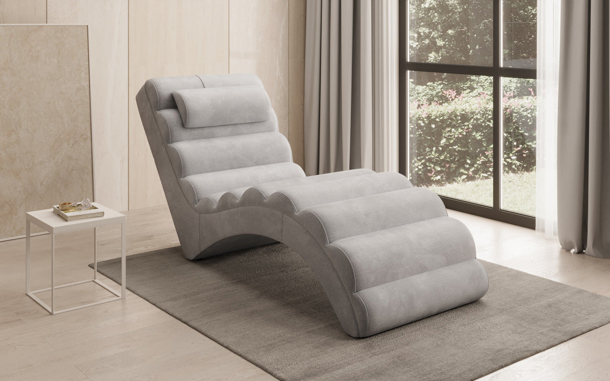 Chaise longue de designer Malina en Velours