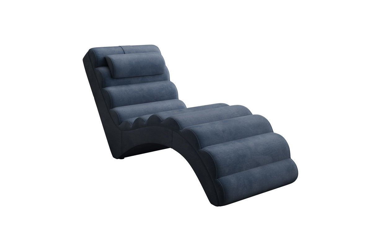 Chaise longue de designer Malina en Velours