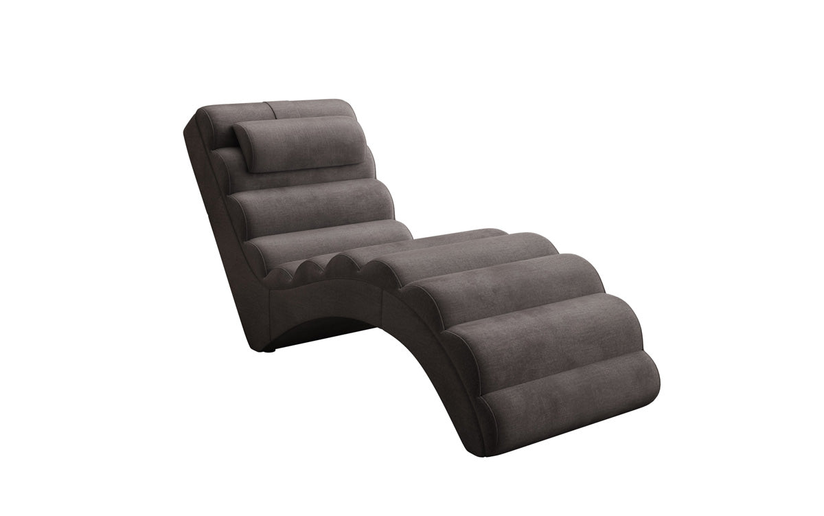 Chaise longue de designer Malina en Velours