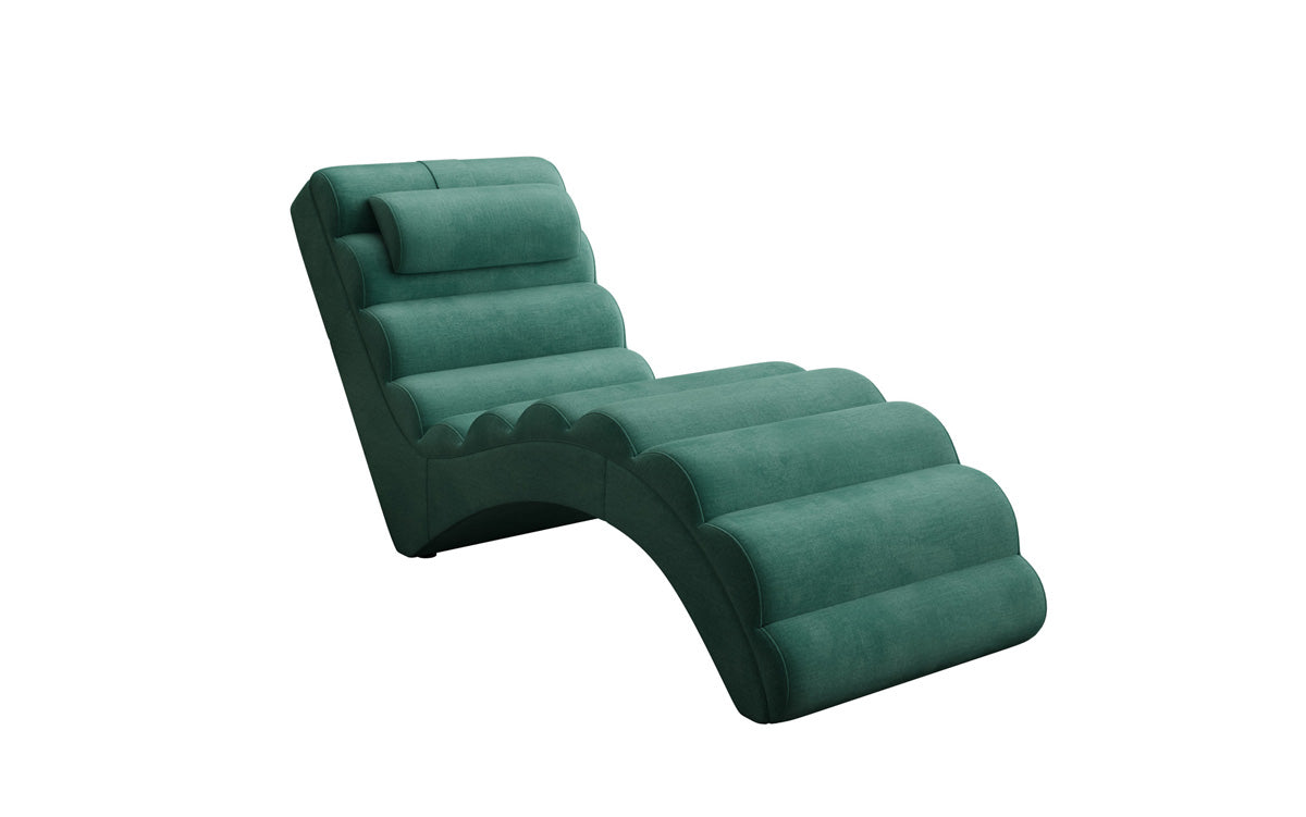 Chaise longue de designer Malina en Velours