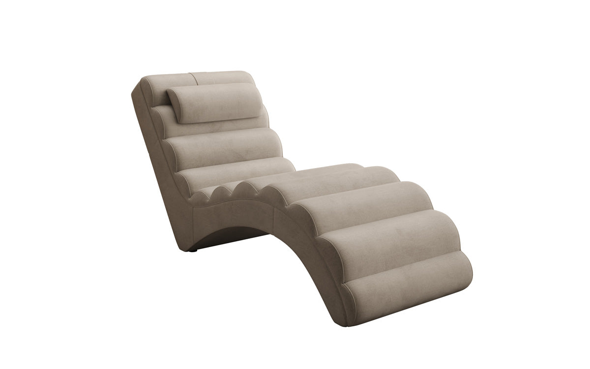 Chaise longue de designer Malina en Velours