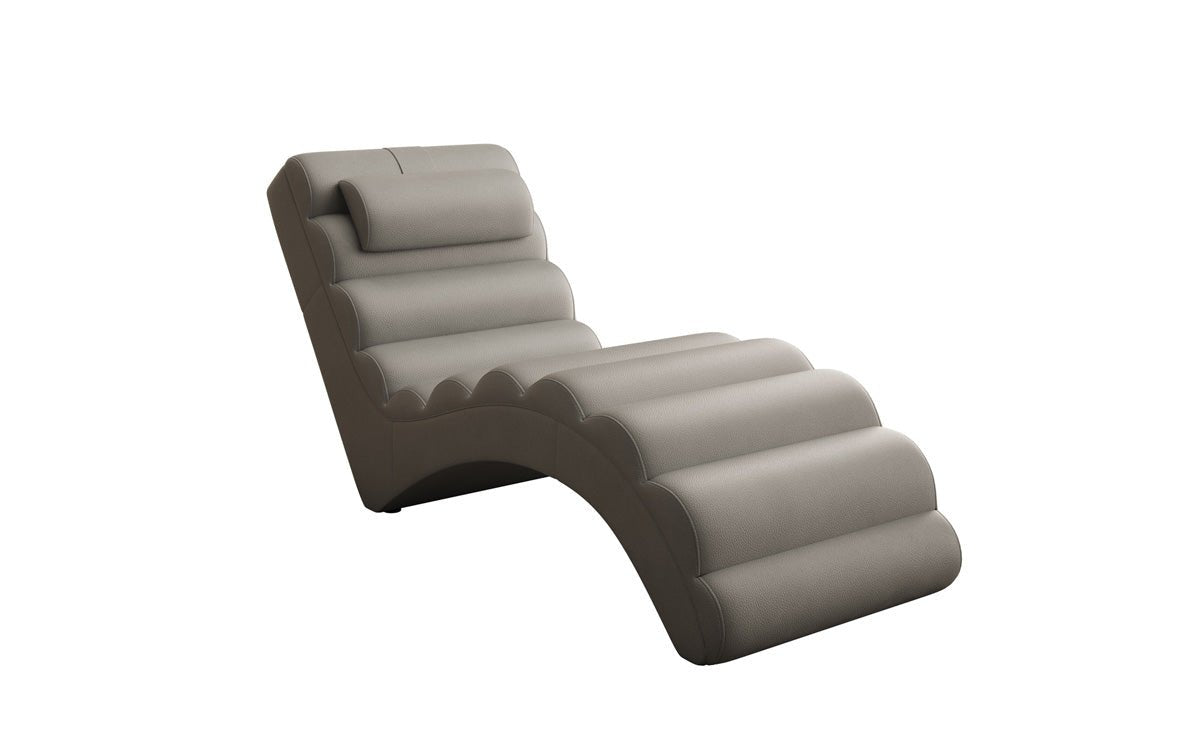 Chaise longue design Malina en cuir véritable