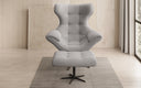 Designer bank-fauteuil Aurelio incl. bijzetkruk in Bouclé