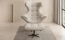 Designer Sofa-Sessel Aurelio inkl. Beistellhocker in Stoff
