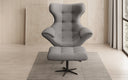 Designer Sofa-Sessel Aurelio inkl. Beistellhocker in Stoff