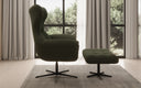 Designer bank-fauteuil Aurelio incl. bijzetkruk in Bouclé
