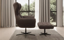 Designer Sofa-Sessel Aurelio inkl. Beistellhocker in Stoff