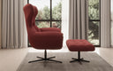 Designer Sofa-Sessel Aurelio inkl. Beistellhocker in Stoff