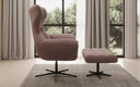 Designer Sofa-Sessel Aurelio inkl. Beistellhocker in Stoff