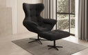 Designer bank-fauteuil Aurelio incl. bijzetkruk in Bouclé