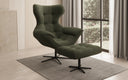 Designer bank-fauteuil Aurelio incl. bijzetkruk in Bouclé