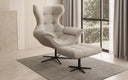 Designer Sofa-Sessel Aurelio inkl. Beistellhocker in Stoff