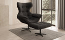 Designer Sofa-Sessel Aurelio inkl. Beistellhocker in Stoff