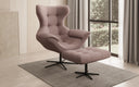 Designer Sofa-Sessel Aurelio inkl. Beistellhocker in Stoff