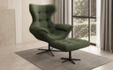 Designer Sofa-Sessel Aurelio inkl. Beistellhocker in Stoff