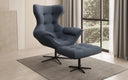 Designer Sofa-Sessel Aurelio inkl. Beistellhocker in Stoff