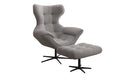 Designer bank-fauteuil Aurelio incl. bijzetkruk in Bouclé